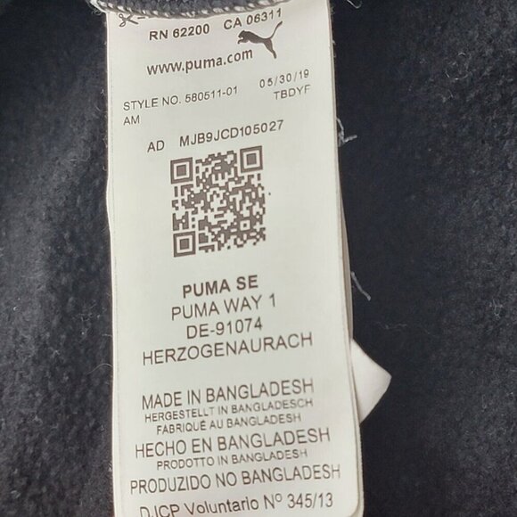 Puma Sweater Men's Large Black Rebel Bold Athletic Logo - Picture 8 of 10